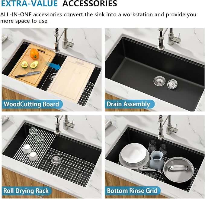 32 Granite Composite Kitchen Sink - Image 6