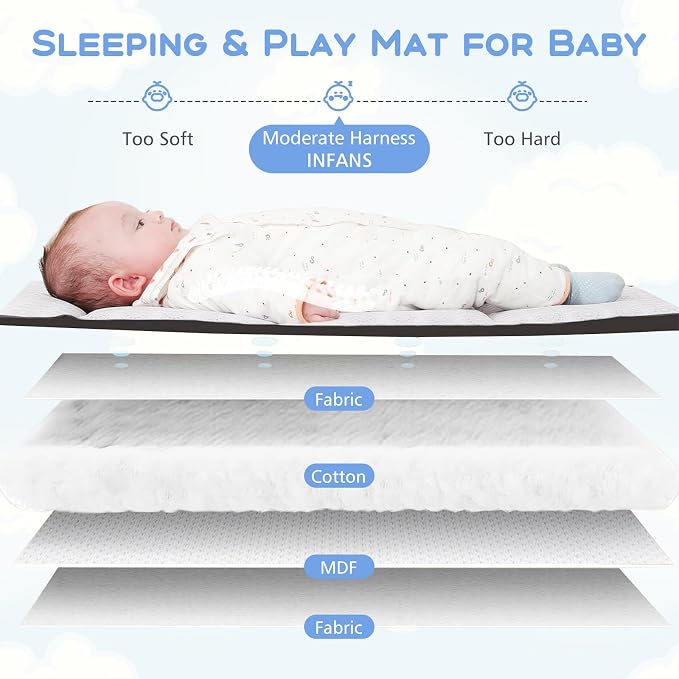 INFANS Pack and Play, 5 in 1 Baby Bedside Sleeper - Image 4