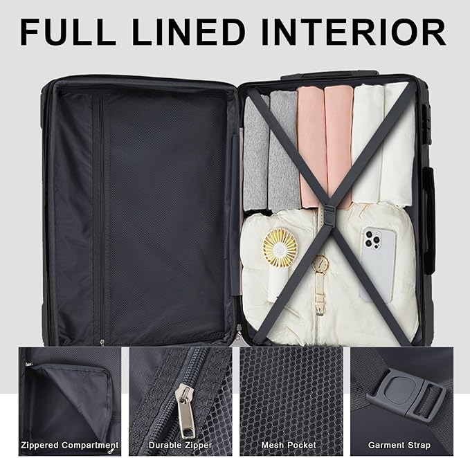 Merax 24 Inch Expandable Checked Luggage, Hardshell ABS Medium Suitcase - Image 5
