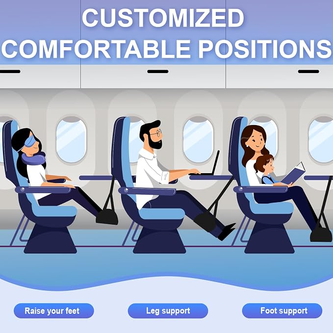 Airplane Travel Foot Hammock, Perfect Airplane Footrest to Relax Feet, - Image 3