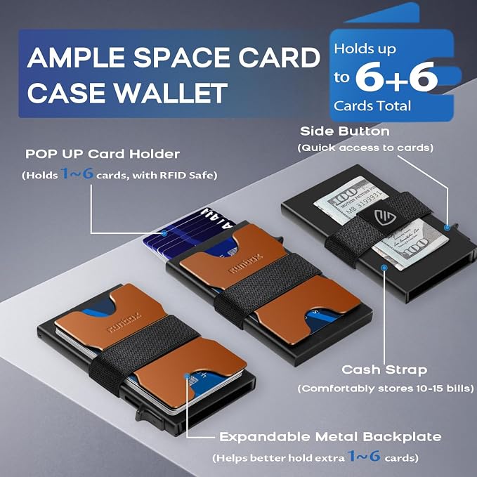 Mens Business Card Holder, Slim Card Wallet - Image 2
