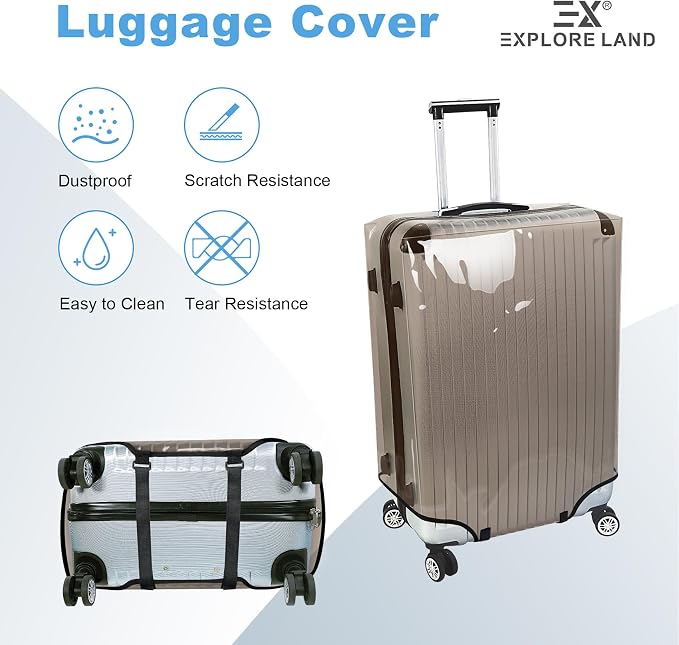 Explore Land Clear Luggage Cover Tough Protector Fits - Image 6
