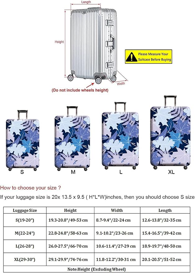 Travel Luggage Cover, Suitcase Protector Bag Fits 26-28 Inch Luggage Bluemaple - Image 5