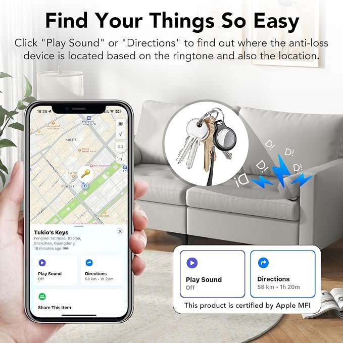 2025 New Air Tracker Tag-2 Pack, Replaceable Battery, Key Finder and Item - Image 4