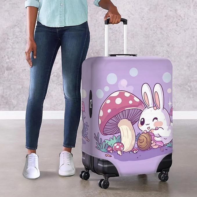 Cute Bunny Rabbit Luggage Covers Fit 18-21 Inch Universal Thickness Suitcase - Image 4