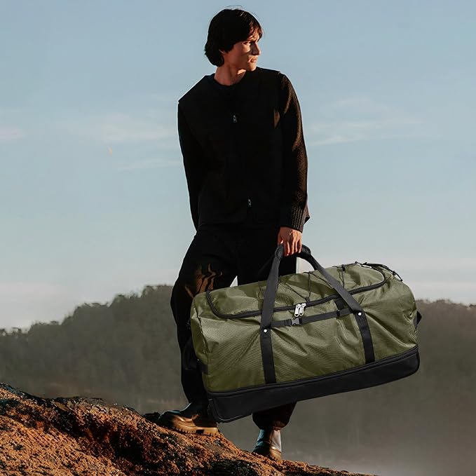 Vomgomfom Wheeled Collapsible Duffel Bag, 110L-140L Expandable Checked Luggage - Image 7
