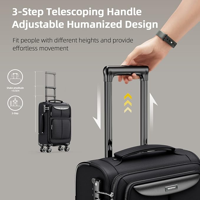 SHOWKOO Luggage Sets 3 Piece Softside Expandable Lightweight Durable Suitcase - Image 5