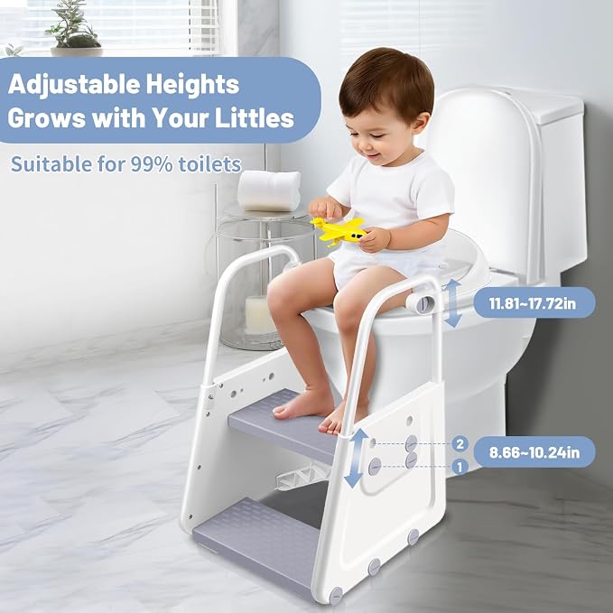 Potty Training Seat with Step Stool - 3 in 1 Potty Training Toilet Seat with - Image 3