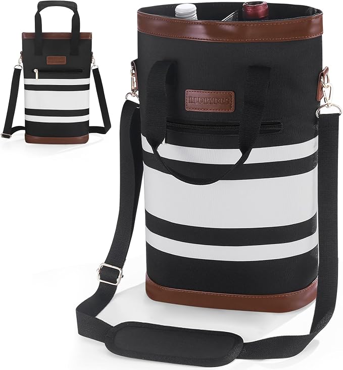 2-Bottle Insulated Wine Carrier Tote by BLUBYEES