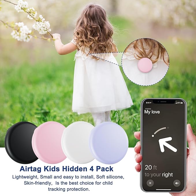 Compatible for Air Tags-4 Pack Apple Kids Hidden, Airtag Holder for Kid - Image 3