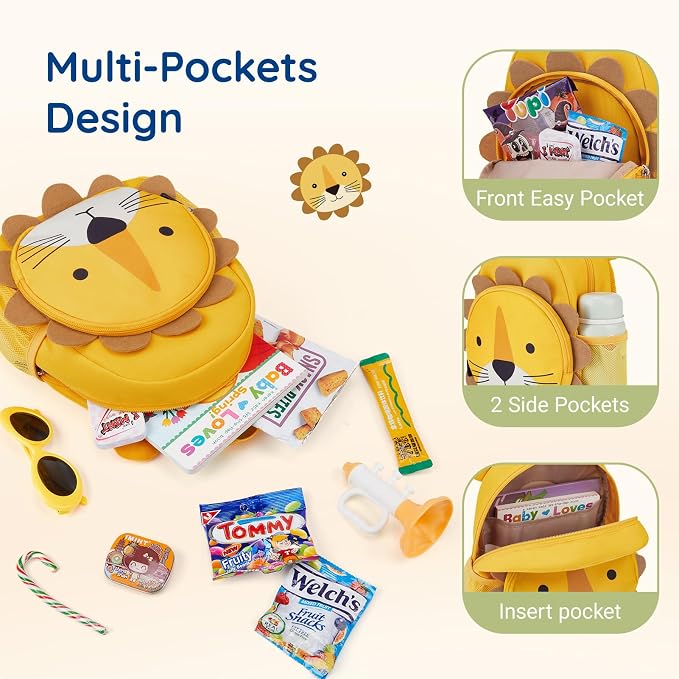 mommore Toddler Backpack for Girls Boys 2-4, 3D Cartoon Mini Kids Travel Bag - Image 3