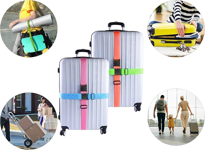 4Pcs Luggage Straps Suitcase 80In Long Adjustable Travel Accessories TSA - Image 4