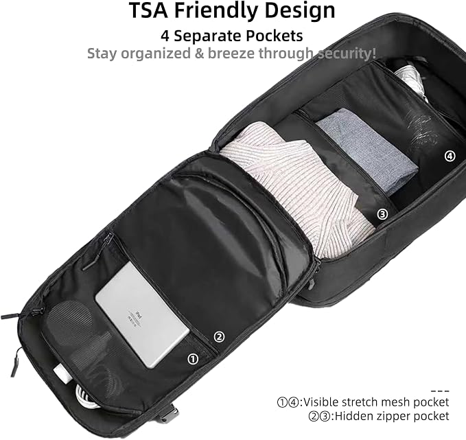 GHERSON Travel Laptop Backpack, TSA Friendly Flight Approved Carry-on Luggage - Image 2