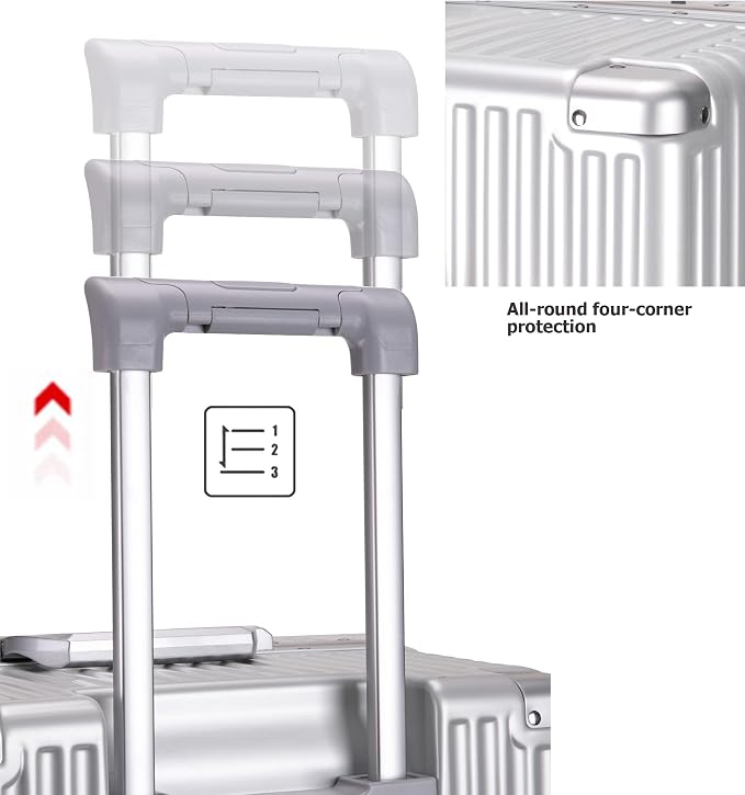 feilario 30in Super Large Captain Aluminum Frame Hardside Spinner Wheels Luggage - Image 6