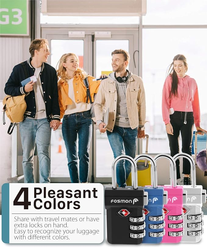 Fosmon TSA Approved Luggage Locks, Suitcase Travel Lock - Image 5
