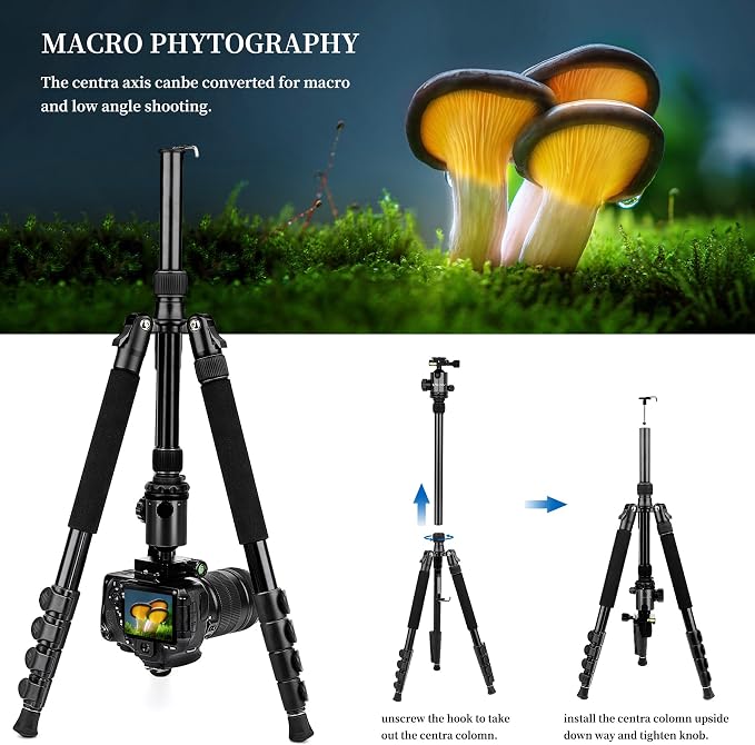 VICTIV 78" Tripod for Camera, Tall DSLR Tripod & Monopods, Professional Heavy - Image 7