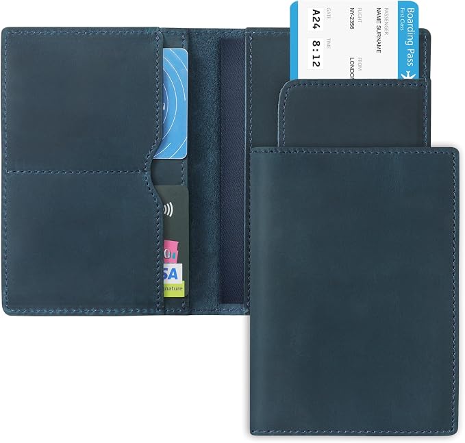 Jack&Chris Leather Passport Holder, Handmade Passport cover, Travel Wallet - Image 2