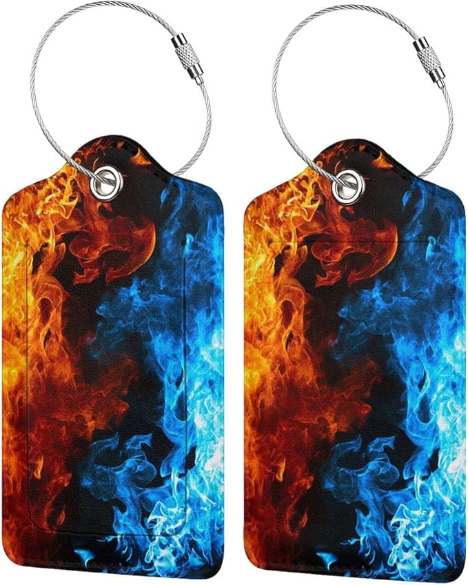 2-Pack Cool Ice and Fire Luggage Tags by OUZPGAQ