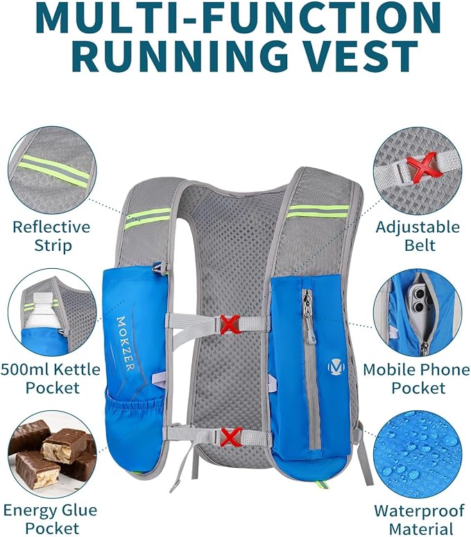 Running Hydration Vest with a 2L Water Bladder, Hydration Pack Lightweight - Image 2