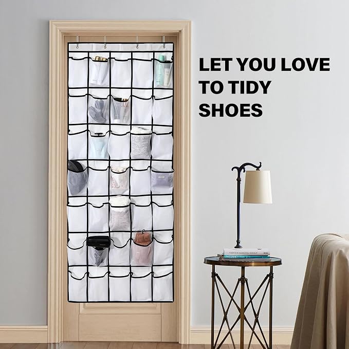 35Large Pockets Over The Door Shoe Organizer, Mesh Pockets Shoe Holder Rack - Image 5