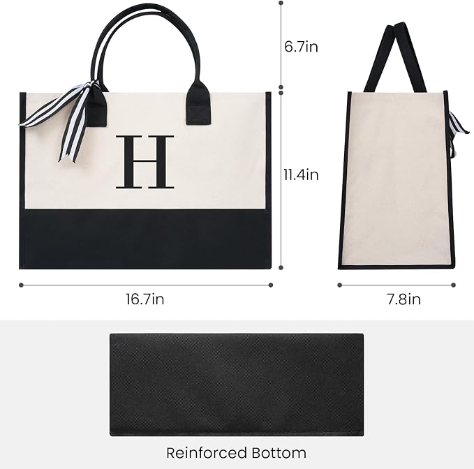 BAGAIL Initial Tote Bag, Personalized Birthday Gifts - Image 5
