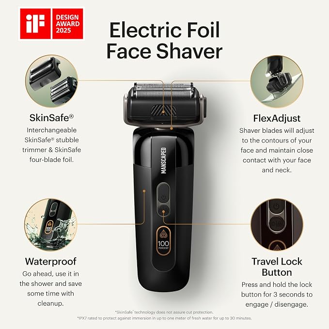 MANSCAPED® The Chairman™ PRO Men’s Electric Foil Face Shaver - Image 2