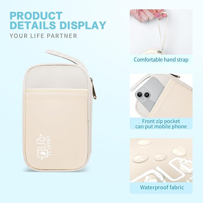 Electronics Travel Organizer, Portable Waterproof Electronic Travel Storage Bag - Image 4