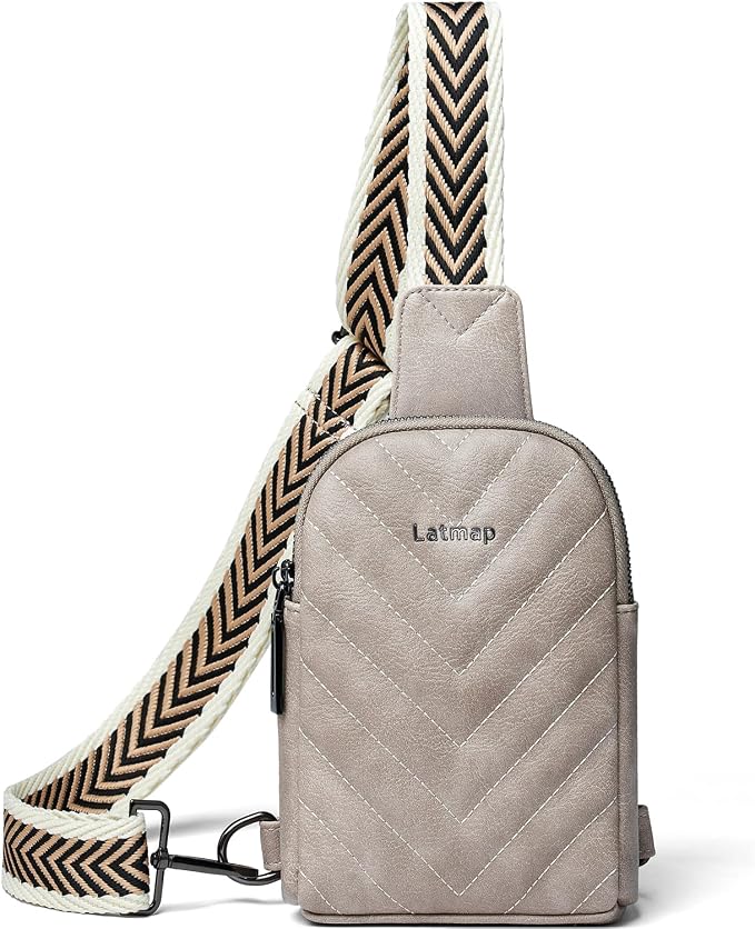 7L Sling Bag for Women Men Leather Small Sling Backpack Daypack Anti Theft by LATMAP