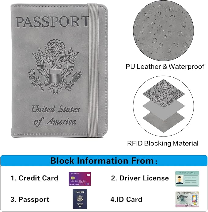 Melsbrinna Premium Leather Passport Holder Covers Case, Waterproof Rfid - Image 5