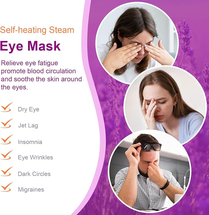 10 Packs Steam Eye Mask, Mnswand Lavender Steam Eye Masks Disposable, - Image 3