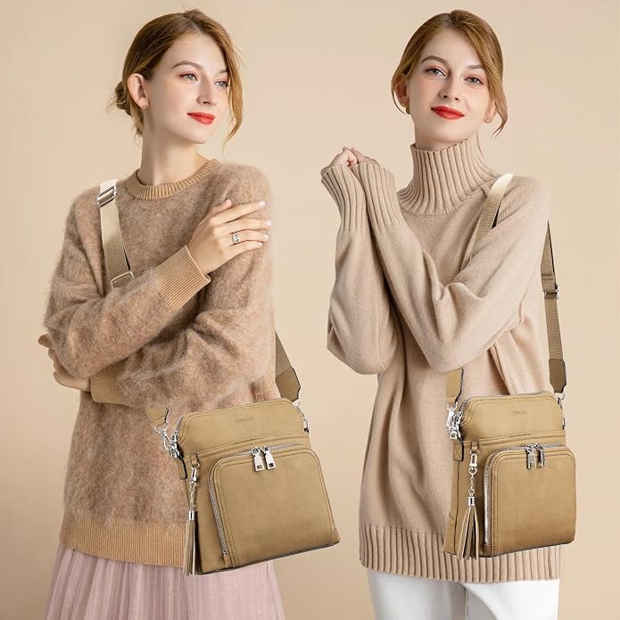 Crossbody Purse for Women, Lightweight Medium Crossbody Bag Soft Leather - Image 7