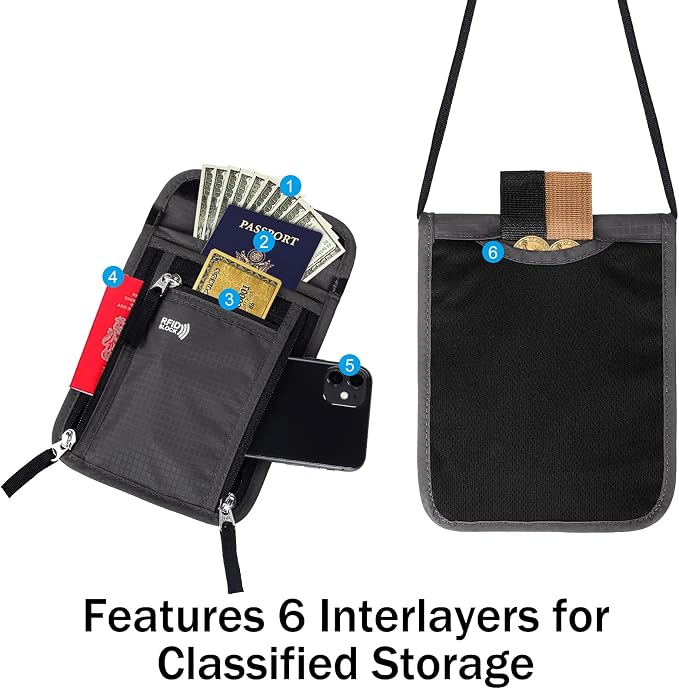 Travel Pouch Neck Wallet Family Passport Holder Organizer Case - Image 3