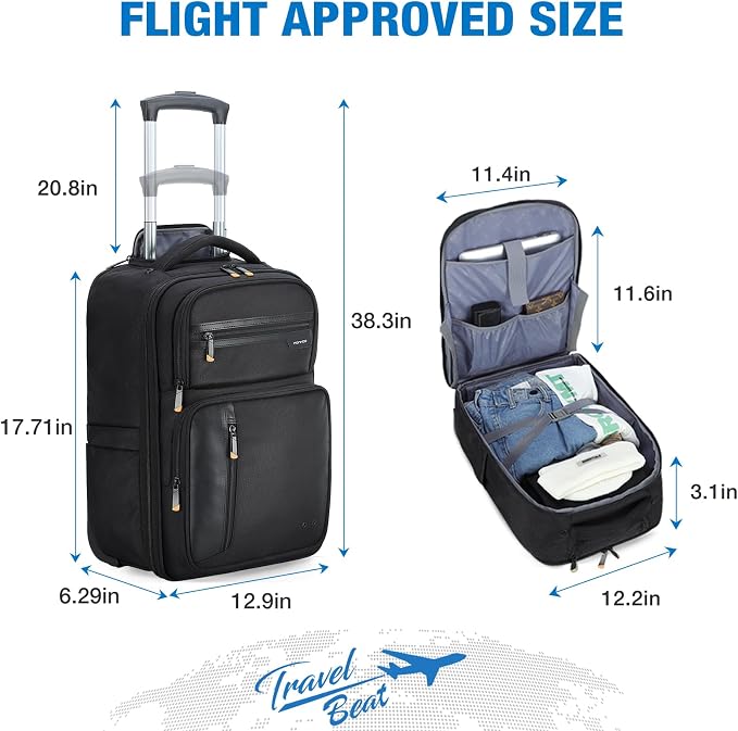 Rolling Backpack, 15.6 inch Laptop Backpack - Image 4