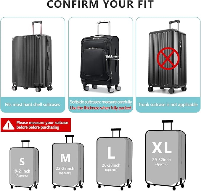 Travelkin Luggage Covers For Suitcase Tsa Approved, Suitcase Cover Protector - Image 3