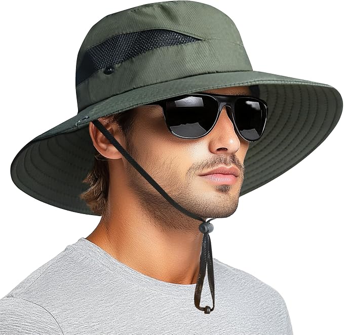 PFFY Sun Bucket Hats for Men Women 3” Wide Brim UPF 50+ Fishing & Beach Hat by PFFY