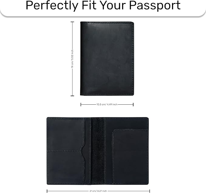 HIFA Leather Passport Holder, Handmade Passport Cover - Image 6