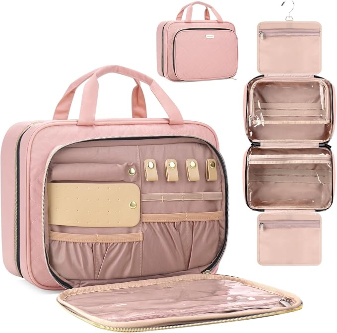 8L Travel Toiletry Bag with Jewelry Organizer by BAFAMYE