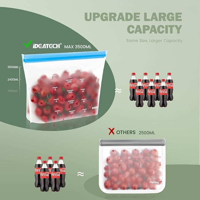 Dishwasher Safe Reusable Storage Bags Stand Up - Image 4