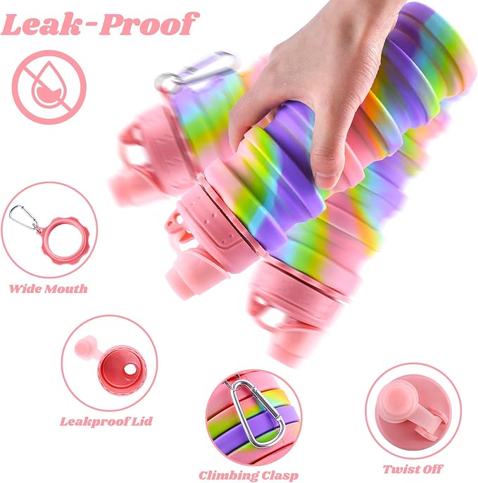 Collapsible Water Bottle for Adults, Reusable Silicone Foldable Water Bottles - Image 4