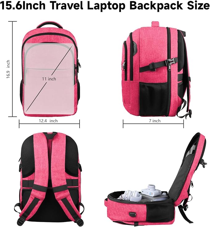 Lapsouno Travel Laptop Backpack, 15.6 Inch Travel Laptop Backpack, Water - Image 2