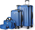 Amazon Basics 4-Piece Luggage Set, Including Two Hardside Suitcases by AmazonBasics