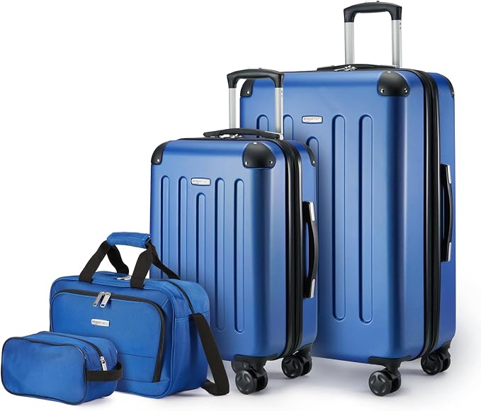 Amazon Basics 4-Piece Luggage Set, Including Two Hardside Suitcases by AmazonBasics