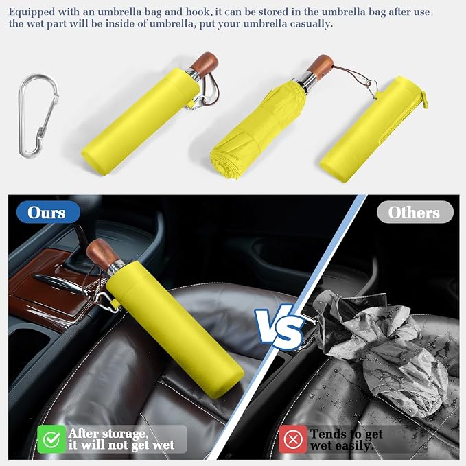 3T Wind Armor Travel Umbrella Compact Easy Auto Open Close Folding Umbrellas - Image 6