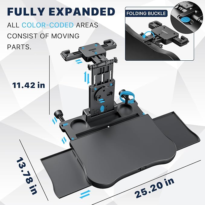 Car Back Seat Tray Table, Stable Foldable Auto Backseat Food Trays Desk - Image 6