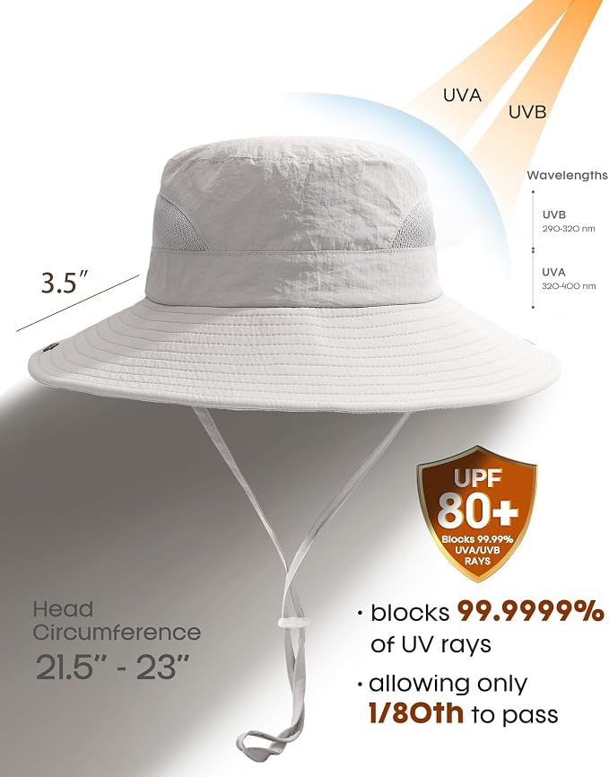 FURTALK Womens Sun Hat with Ponytail Hole Beach Hiking Summer Wide Brim UPF 80+ - Image 2