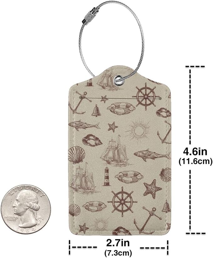 2 Pack Luggage Tag for Suitcase, Cute Unique Leather Suitcase Tags Identifiers - Image 2