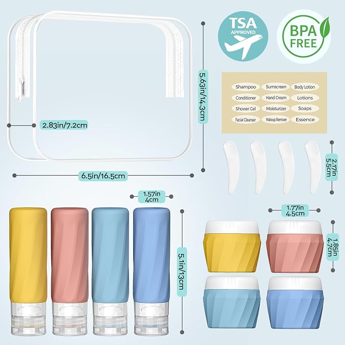 14pack Travel Bottles for Toiletries, TSA Approved Travel Size Toiletries - Image 2
