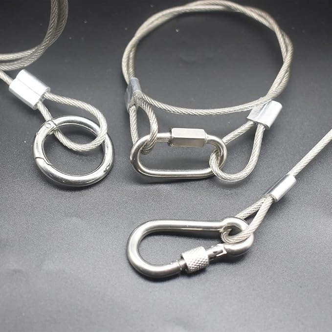 10 pcs 20 inch 3mm Thickness Stainless Steel Wire Cable - Image 6