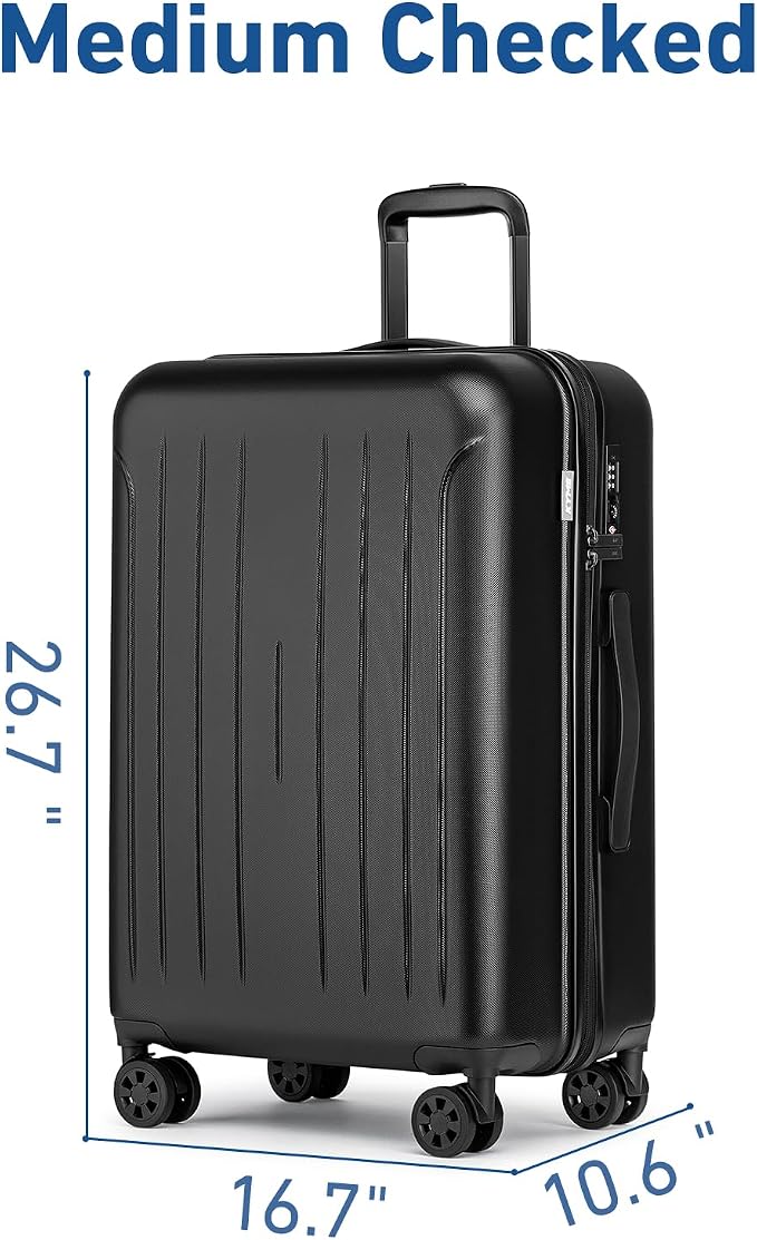 KYME Suitcase Hardshell With Double Spinner Wheels, PC+ABS TSA Lock Travel - Image 5