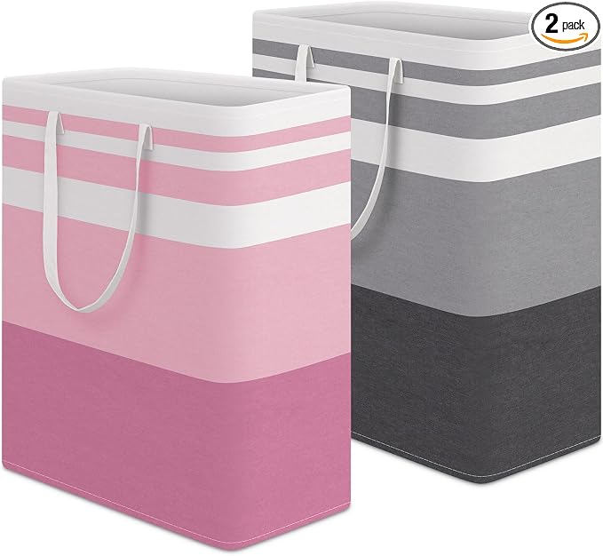 HomeHacks 2 Pack Large Laundry Baskets, Waterproof, Freestanding Laundry Hampers by HomeHacks